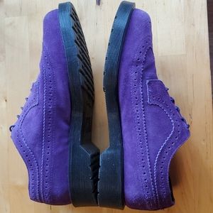 RARE Dr. Martens Airwave rich purple suede saddle shoes